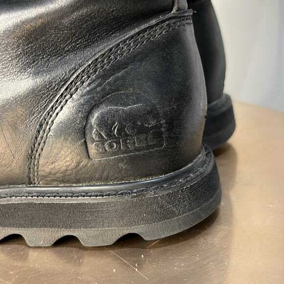 Sorel Scotia Waterproof Tall Leather Boots Black Size 6 - Picture 3 of 9
